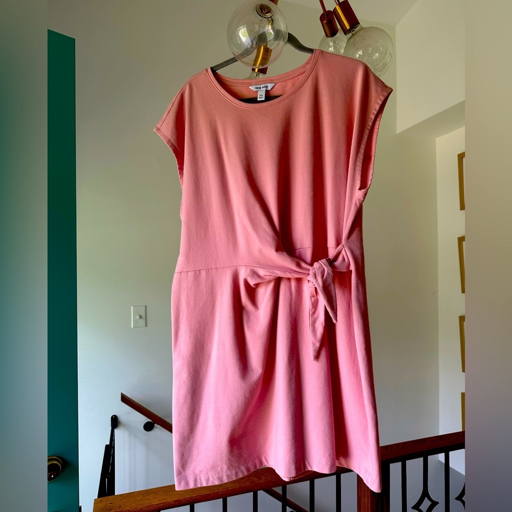 Nine West Pink Tie Front Sheath Dress